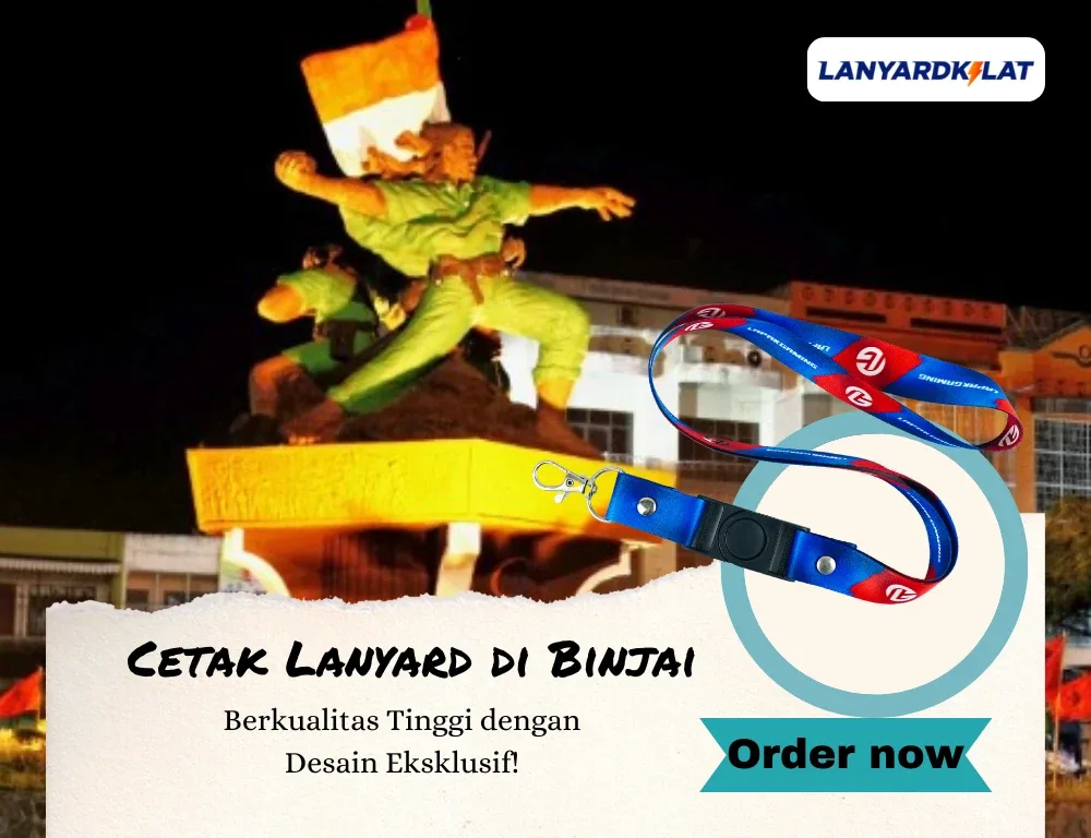 Lanyard Binjai, Percetakan Tali ID Card Custom dengan Desain Full Color