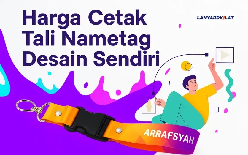 Harga Cetak Tali Nametag Desain Sendiri Pasti FREE Ongkir