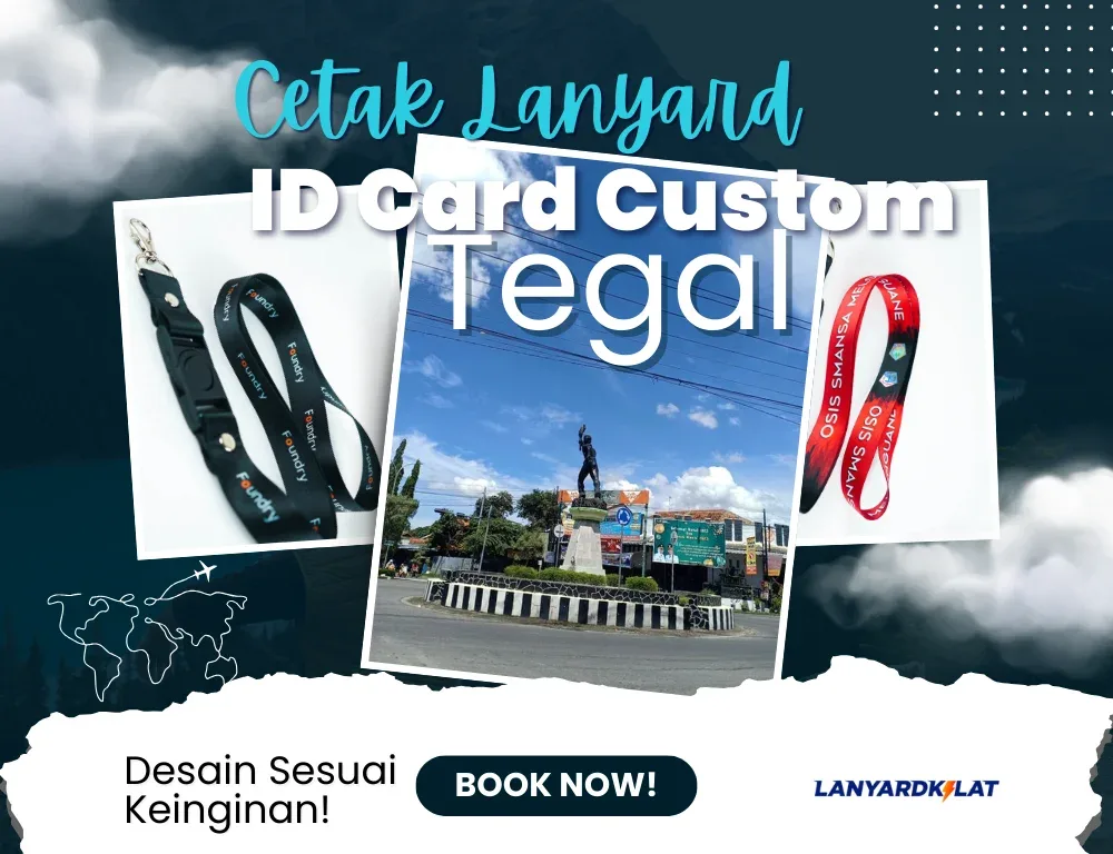 Lanyard Tegal, Percetakan Tali ID Card Custom Printing Full Color
