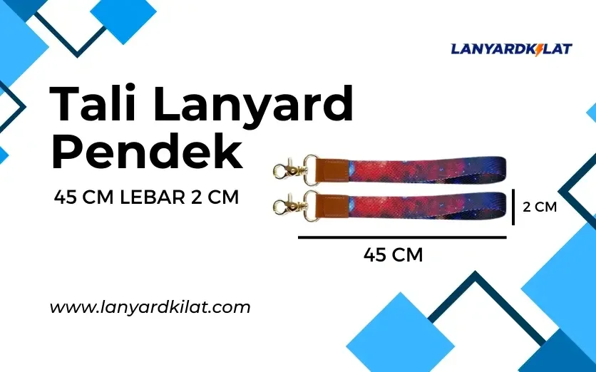 Custom!! Tali Lanyard Pendek 45 cm Lebar 2 cm ( Murah! )
