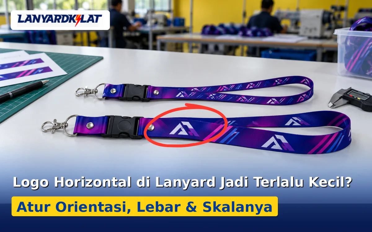 Logo Perusahaan Berbentuk Horizontal pada Lanyard Sempit, Bagaimana Menjaga Keterbacaannya?