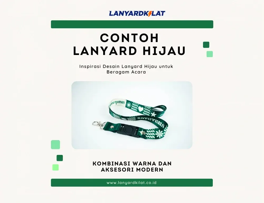 Print Custom Tali Lanyard Hijau Beserta Contohnya
