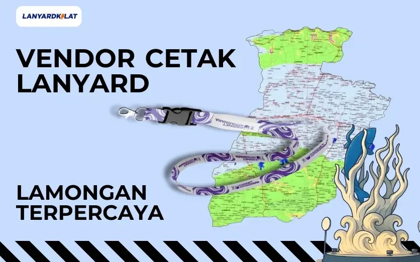 Lanyard Lamongan, Cetak Tali ID Card Polyester Tissue Premium