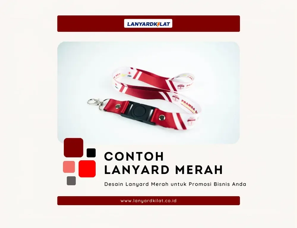 Hasil Maksimal!! Print Lanyard Merah Bisa Custom Desain