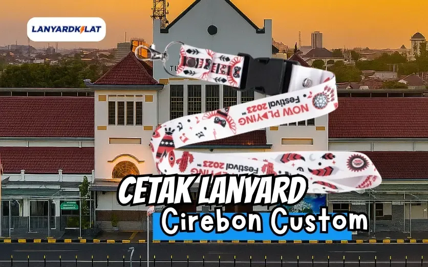 Lanyard Cirebon, Cetak Tali ID Card Full Color Polyester Tissue Custom