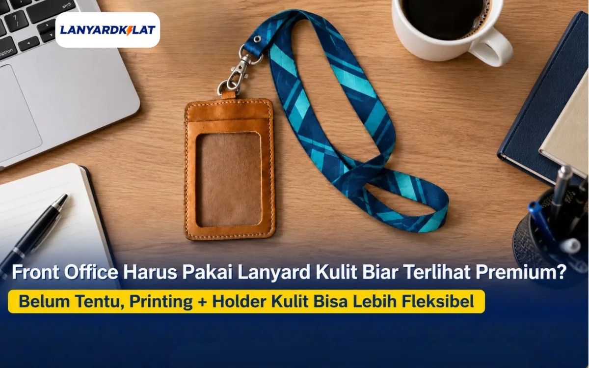 Lanyard Kulit Custom untuk Karyawan Front Office