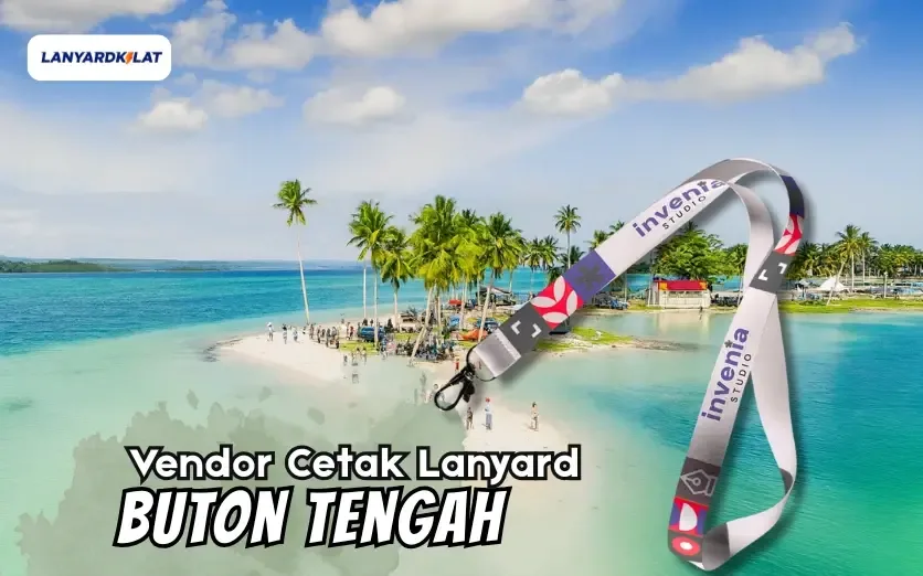 Lanyard Buton Tengah, Percetakan Tali ID Card Super Kilat