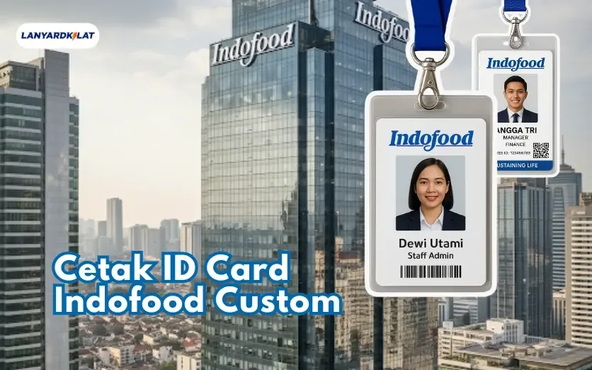 Vendor Cetak ID Card Indofood Custom Bersama LanyardKilat