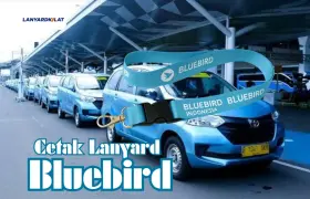 Cetak Lanyard Blue Bird Custom untuk Driver dan Staf Perusahaan