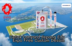 Cetak Lanyard Jepang Edu Expo Free Custom Desain Se-Indonesia