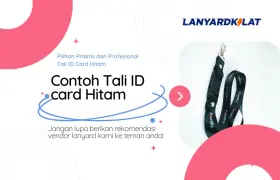 Print Tali ID Card Hitam Custom untuk Identitas Brand Anda