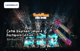 Cetak Keychain Lanyard Pestapora Edition Berkualitas untuk Panitia Event