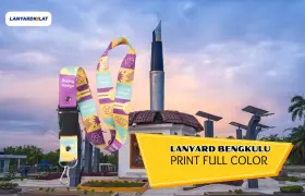 Lanyard Bengkulu, Cetak Tali ID Card Custom Full Color Polyester Tissue