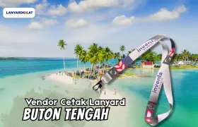 Lanyard Buton Tengah, Percetakan Tali ID Card Super Kilat