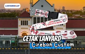 Lanyard Cirebon, Cetak Tali ID Card Full Color Polyester Tissue Custom