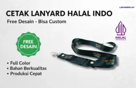 Cetak Lanyard Halal Indo Free Desain Bisa Custom, Cetak Kilat