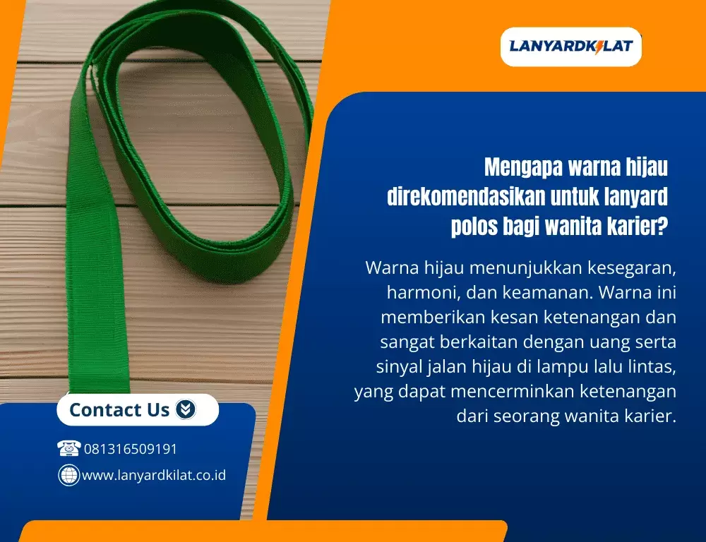 Lanyard Polos Warna Hijau