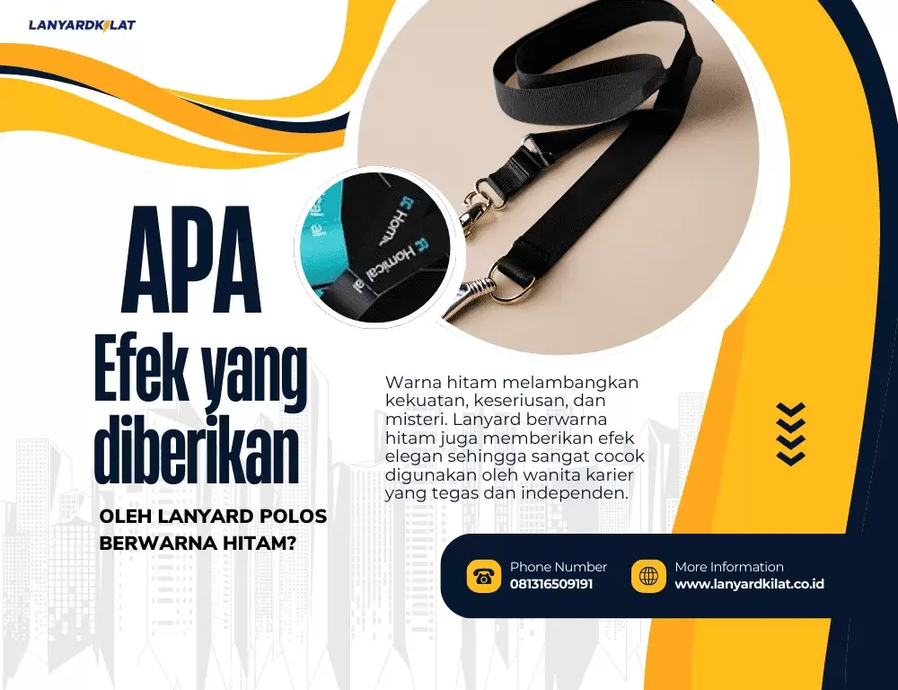 Lanyard Polos Warna Hitam