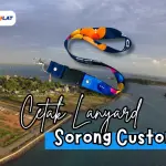 Lanyard Sorong, Percetakan Tali Name Tag 2 Sisi Full Color Custom