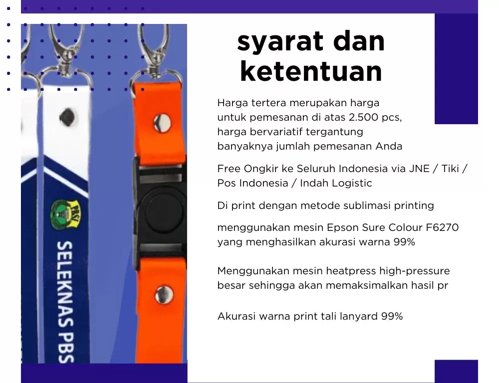 Syarat dan Ketentuan Cetak Lanyard Jogja di Lanyardkilat